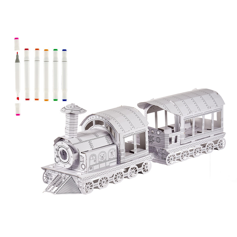 SET DE COLOREAR PAPEL TREN CON 6 ROTULADORES