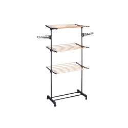 STENDIPANNI 16MT 3 ALTEZZE NERO EFFETTO LEGNO
