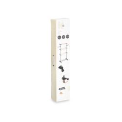 BLACK CLOTHESLINE 16 METERS 3 HEIGHTS WOOD EFFECT