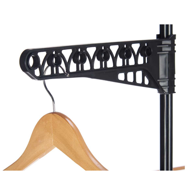 BLACK CLOTHESLINE 16 METERS 3 HEIGHTS WOOD EFFECT