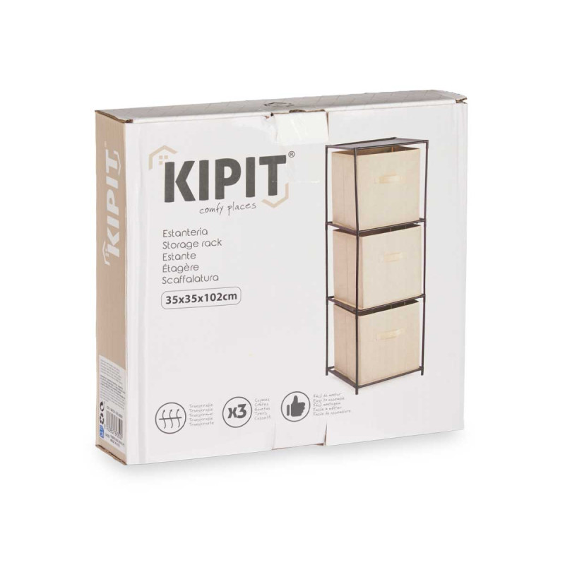 SCAFFALE 3 CASSETTI TNT NATURALE
