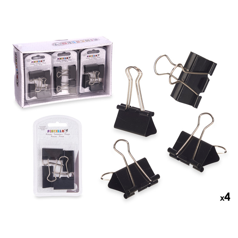 SET 4 PINZAS CLIP NEGRO GRD