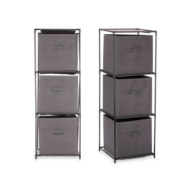 SCAFFALE 3 CASSETTI TNT GRIGIO