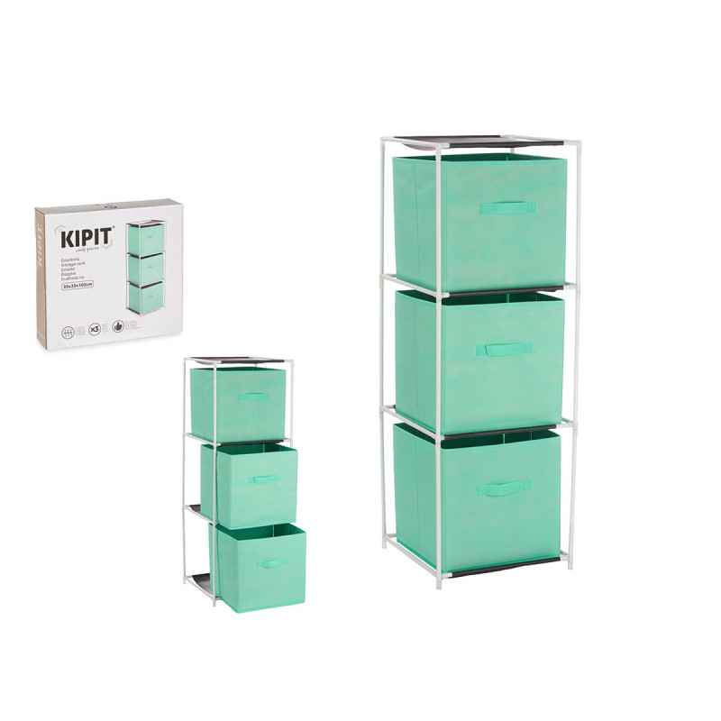 SCAFFALE 3 CASSETTI TNT MENTA