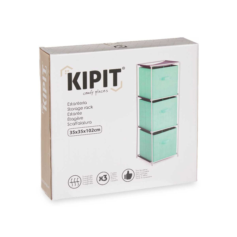 SCAFFALE 3 CASSETTI TNT MENTA