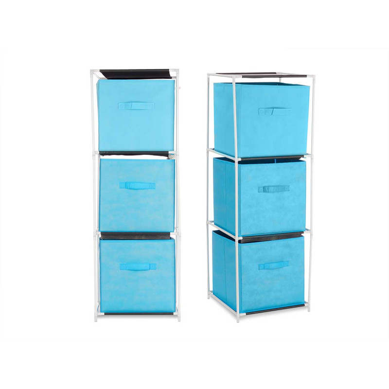 SCAFFALE 3 CASSETTI TNT BLU