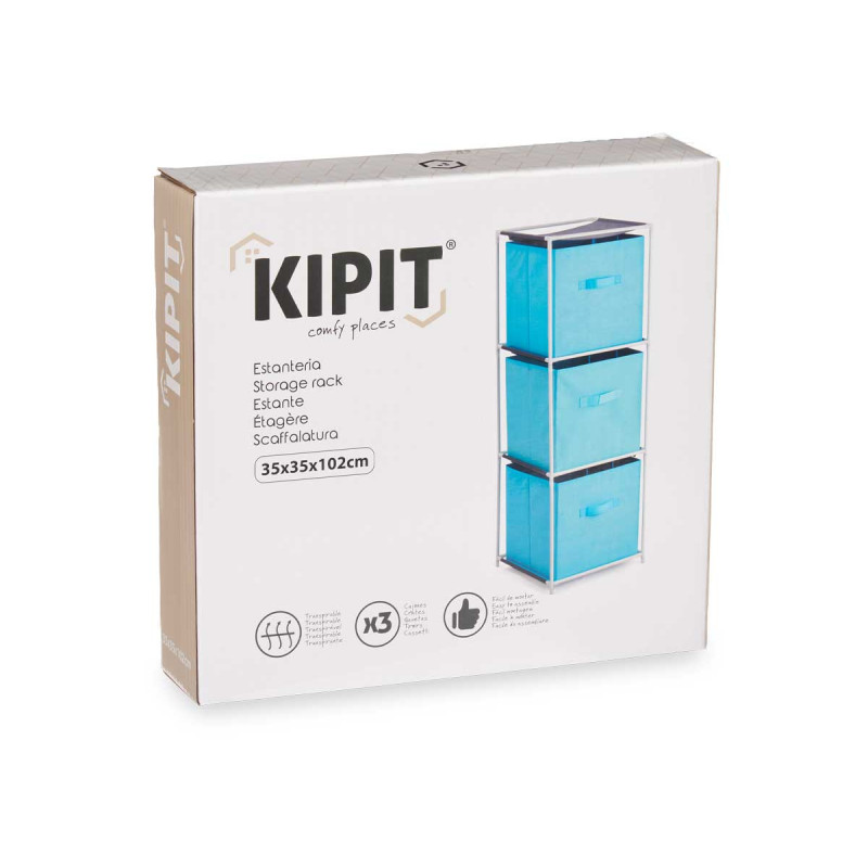 SCAFFALE 3 CASSETTI TNT BLU