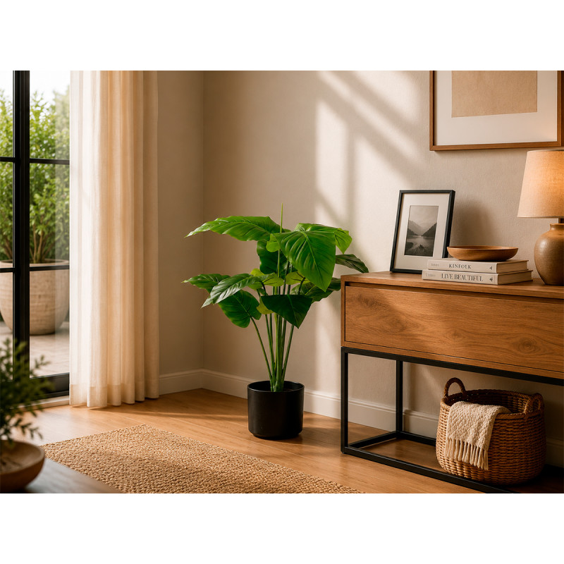 MACETA PLANTA HOJAS PUNTA ANCHA 90CM