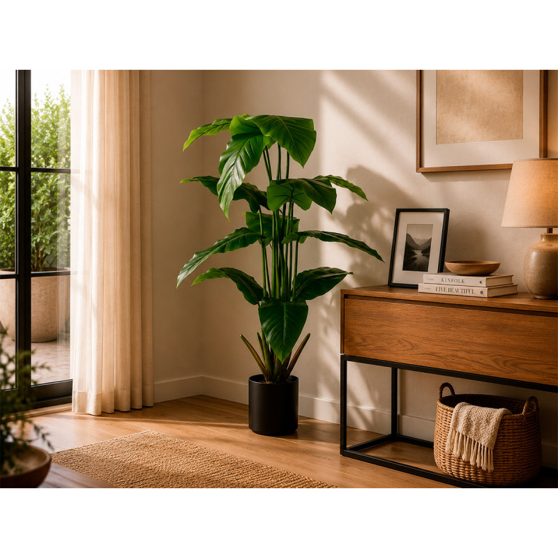 MACETA PLANTA HOJAS PUNTA ANCHA 130CM