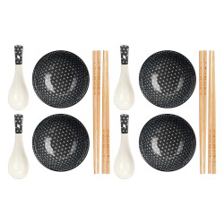 SET 12 PIEZAS SUSHI NEGRO