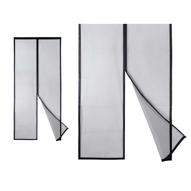 MAGNETIC INSECT DOOR SCREEN BLACK 90X210CM 
