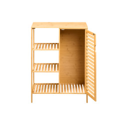 BAMBOO SIDE DOOR CABINET 4 SHELVES