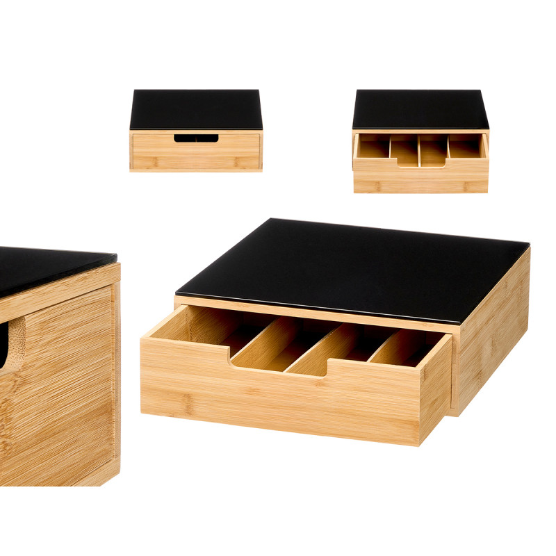 SOPORTE CAFETERA PORTACAPSULAS BAMBU