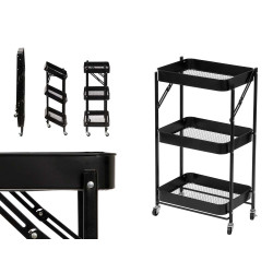 CHARIOT 3 NIVEAUX PLIABLE NOIR