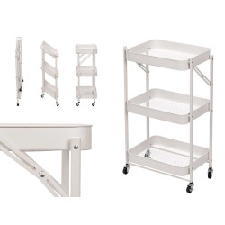 CARRITO 3 ALTURAS PLEGABLE BLANCO