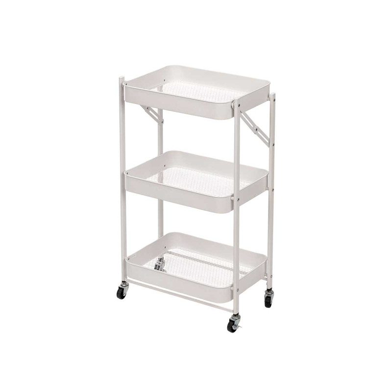 CHARIOT 3 NIVEAUX PLIABLE BLANC
