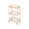 3 TIERS FOLDABLE ROLLING CART CREAM