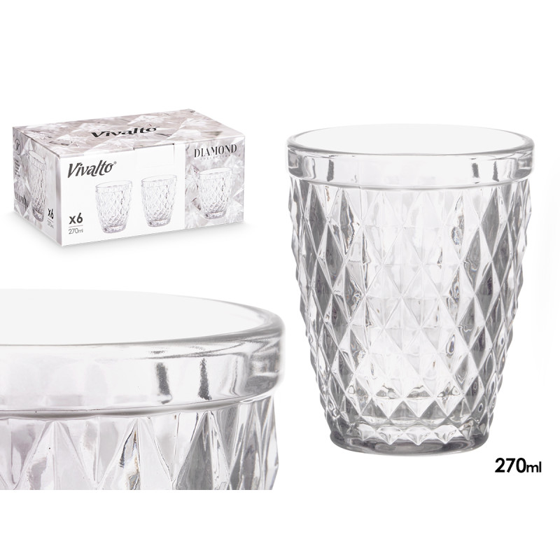 COPO DIAMANTE TRANSPARENTE 270 ML