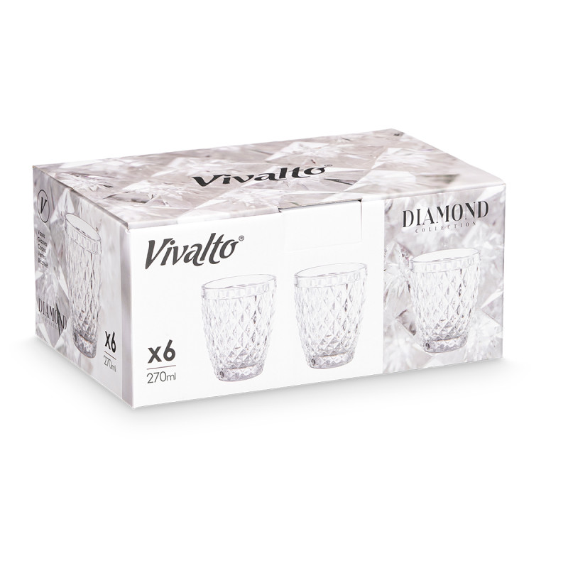 BICCHIERE DIAMANTE TRASPARENTE 270ML