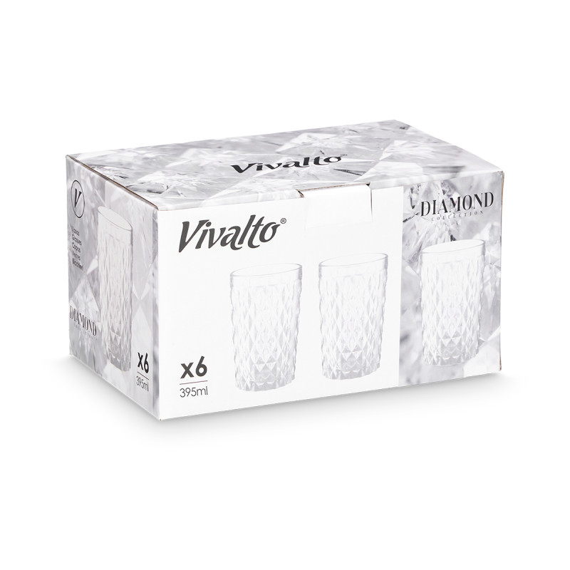 VASO DIAMANTE TRANSPARENTE 395 ML 