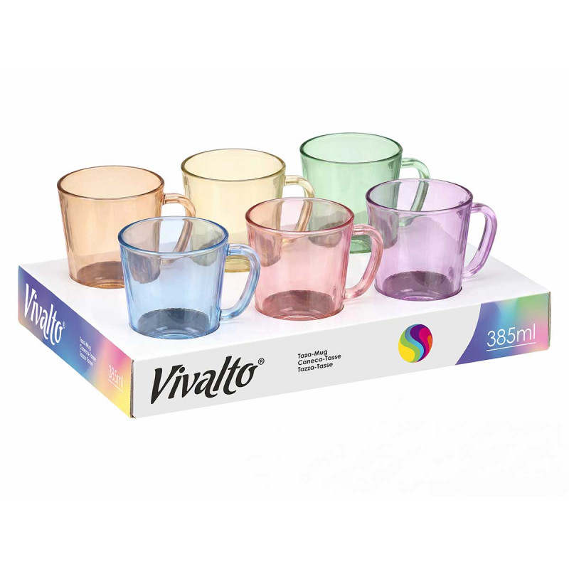 CANECA MUG SORT 6 COR 385 ML DISPLAY
