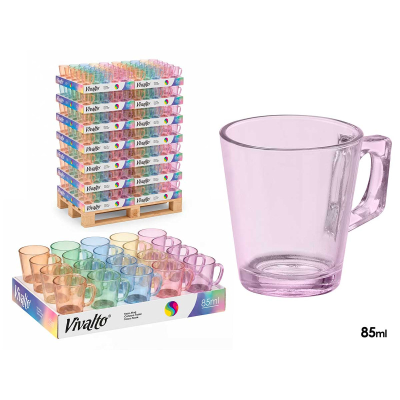 CANECA CAFE SORT 6 COR 85 ML DISPLAY