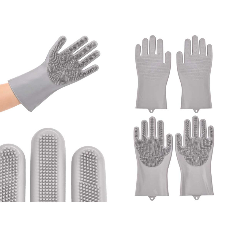 ENSEMBLE 2 GANTS ÉPONGE SILICONE GRIS