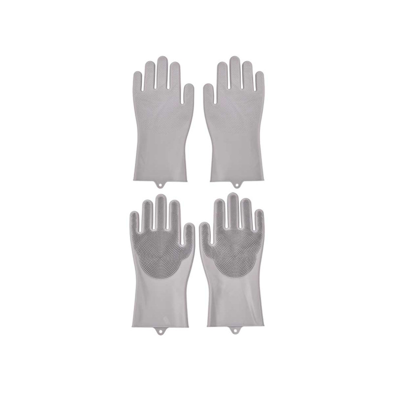 SET 2 GUANTI SCRUBBING SILICONE GRIGIO