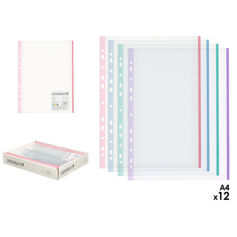 SET 25 TRANSPARENT COVERS A4 PAPER COLOUR