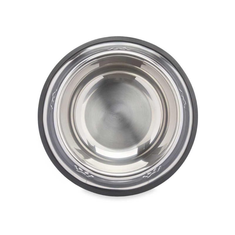 COMEDOURO METALICO 26CM PEGADAS C ANTIDERRAPANTE
