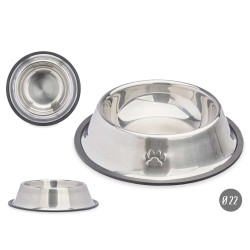 COMEDOURO METALICO 22CM PEGADAS C ANTIDERRAPANTE