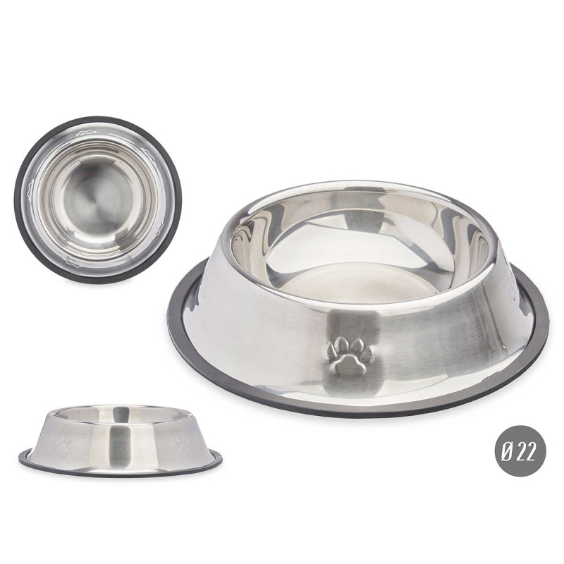MANGEOIRE METAL 22CM EMPREINTES CAOUTCHOUC