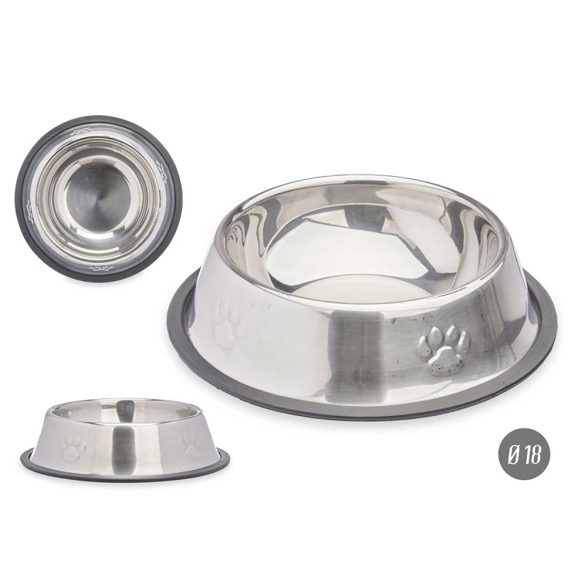 MANGEOIRE METAL 18CM EMPREINTES CAOUTCHOUC