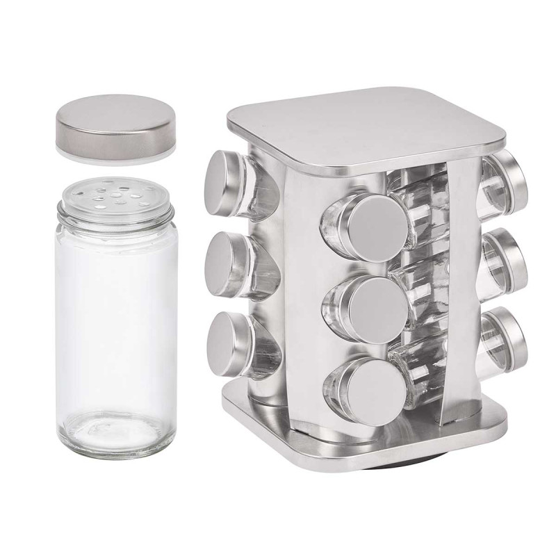SET ÉPICIER 12 POTS ACIER