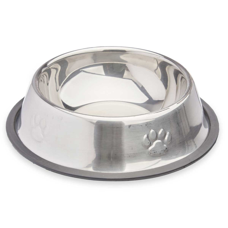 COMEDOURO METALICO 18CM PEGADAS C ANTIDERRAPANTE