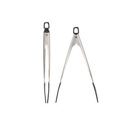 PINZA ALIMENTI ACCIAIO SILICONE NERO