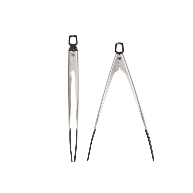 PINZA ALIMENTI ACCIAIO SILICONE NERO