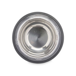 COMEDOURO METALICO 18CM PEGADAS C ANTIDERRAPANTE