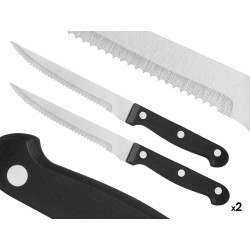 SET 2 CUCHILLOS CARNE MANGO NEGRO
