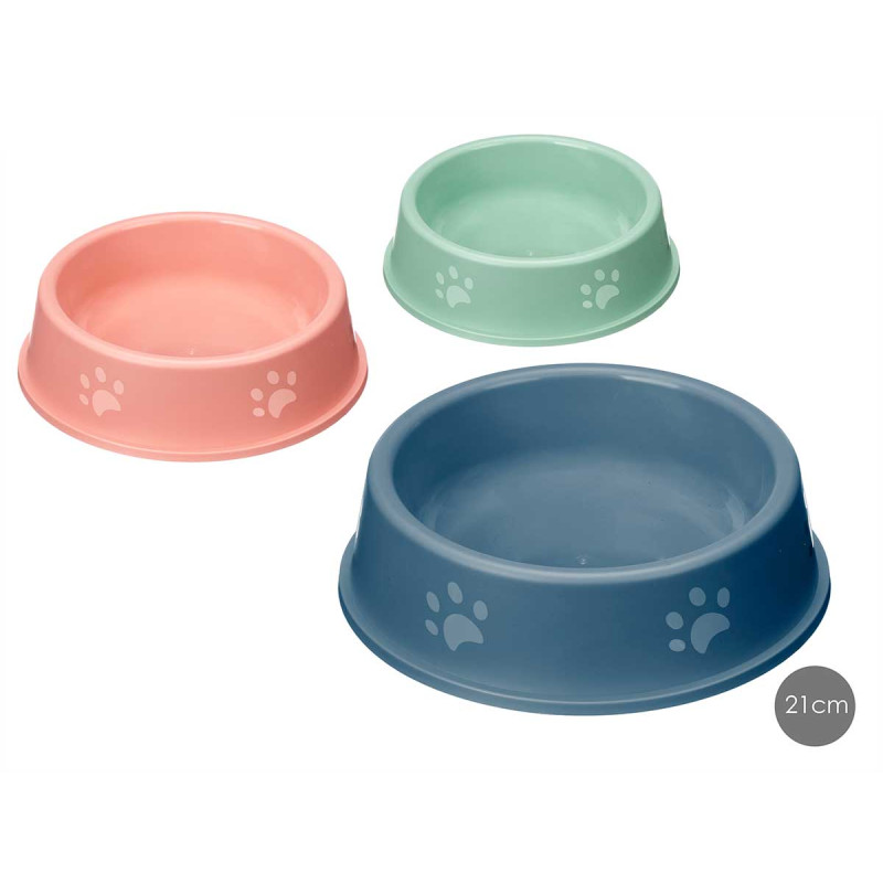 COMEDOURO PLASTICO PEGADAS 21CM SORT 3