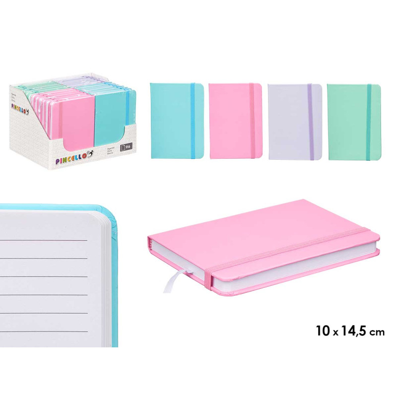AGENDA BOLSILLO 96 PAGINAS GOMA COLOR PASTEL SURT4