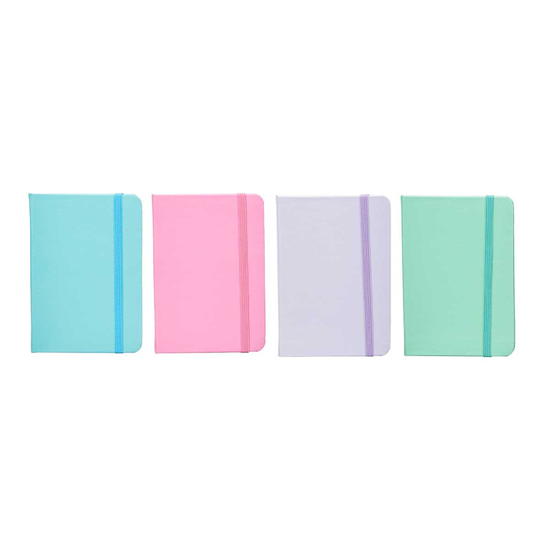 AGENDA POCHE 96 FEUILLES ÉLASTIQUE PASTEL ASSORT 4