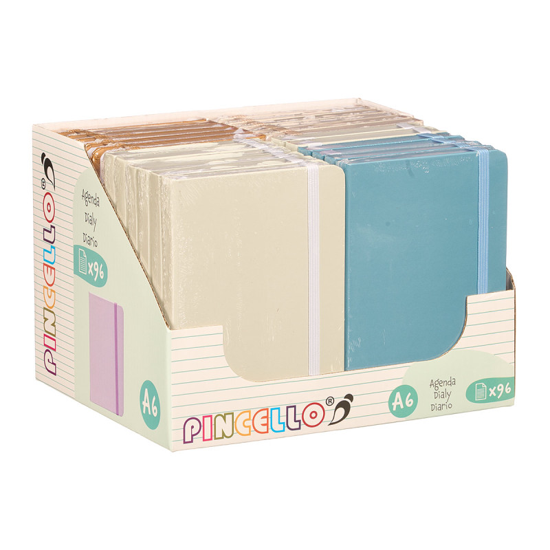 AGENDA BOLSILLO 96 PAGINAS GOMA COLOR NEUTRO SURT4