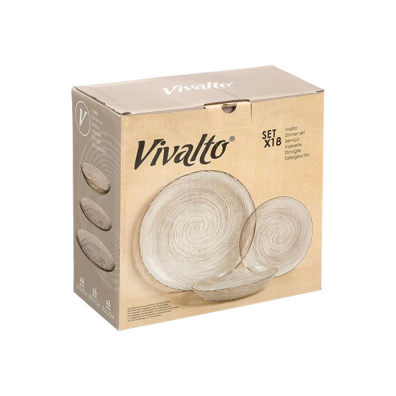 SERVIZIO PIATTI VETRO 18 PZ TRASPARENTE