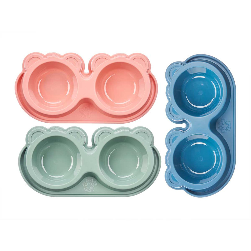 COMEDOURO DUPLO PLATICO PEQ SORT 3