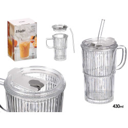 VERRE ANSE COUVERCLE PAILLE 430ML