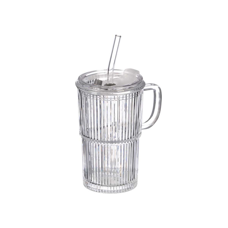 VERRE ANSE COUVERCLE PAILLE 430ML