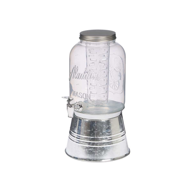 JARRA CON SOPORTE Y ENFRIADOR 3800ML PLATA