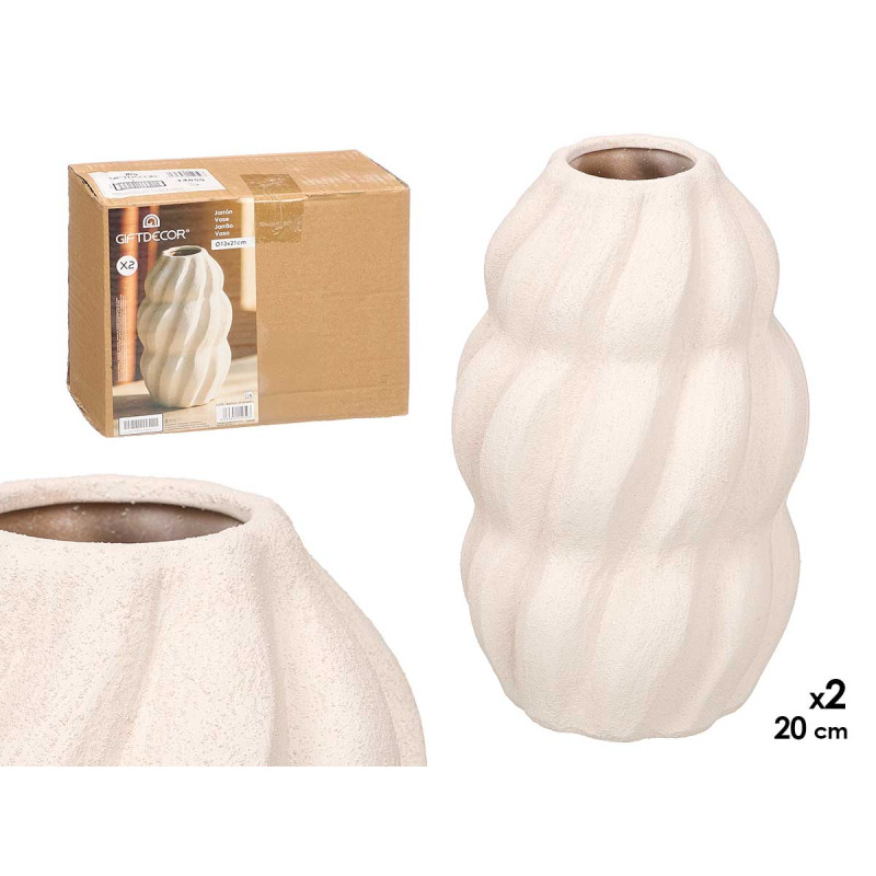 JARRON SAHARA ESPIRAL BLANCO MEDIANO