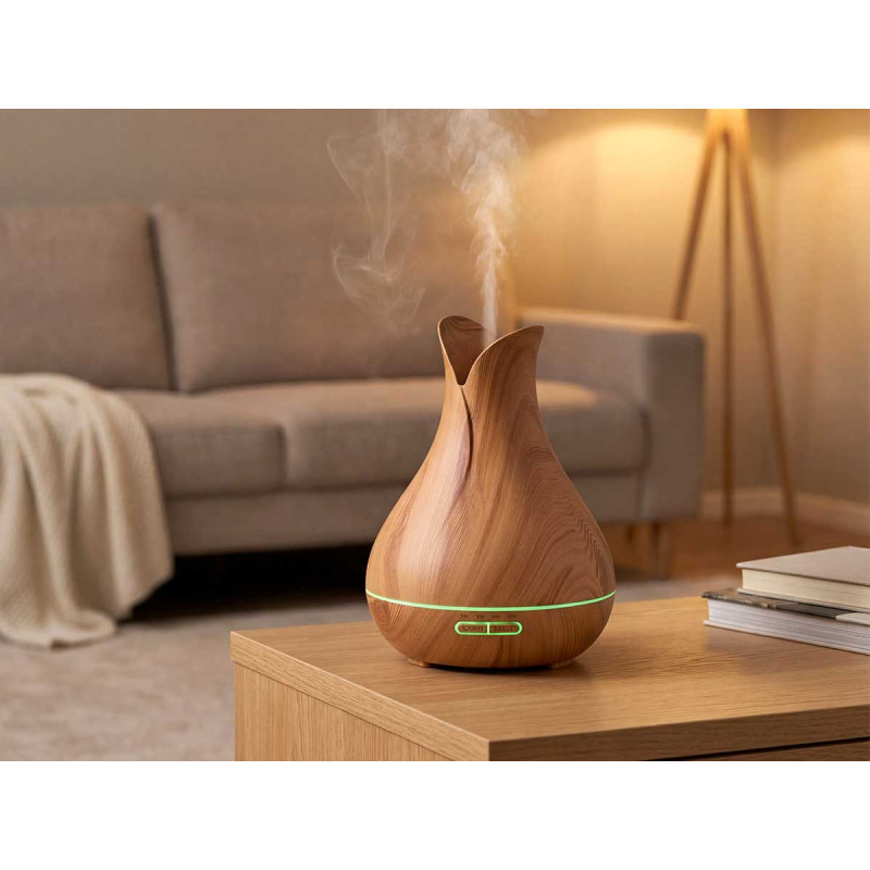 HUMIDIFICADOR USB COR MADEIRA 400ML
